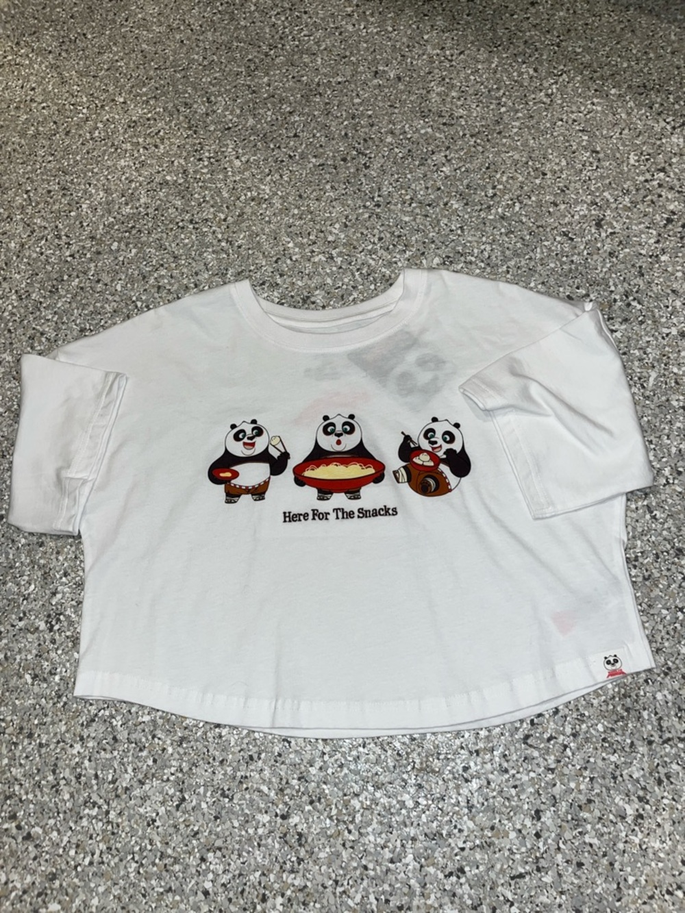 Women’s White Panda Graphic Tee - 'Here For The Snacks'